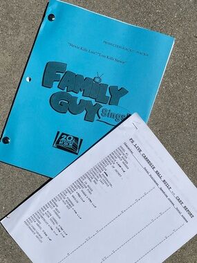 08 Family Guy Live Sings! Stewie Kills Lois/Kills Stewie Used Script + Cast Rpt!